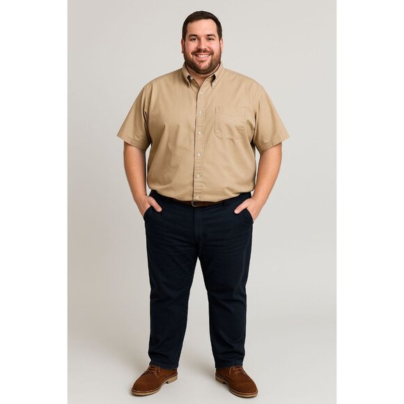 Blue Generation Mens Size 2XL Shirt Short Sleeve Button-Down Khaki - Picture 10 of 10